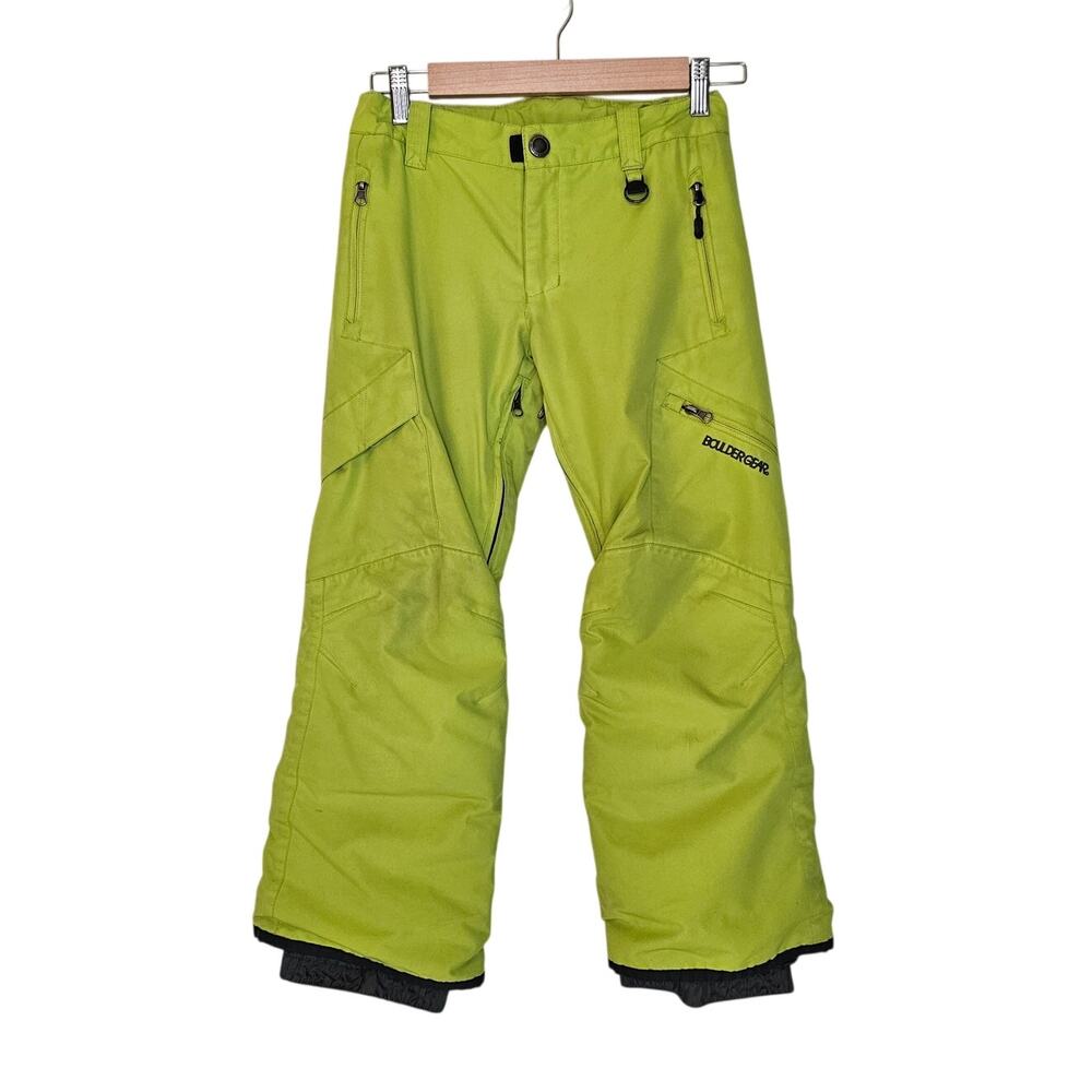 Boulder Gear Bolt Cargo Ski Pants Boys Small 6/7 Kiwi Insulated Snow Waterproof